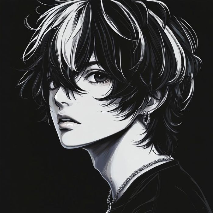 Avatar trắng đen nam